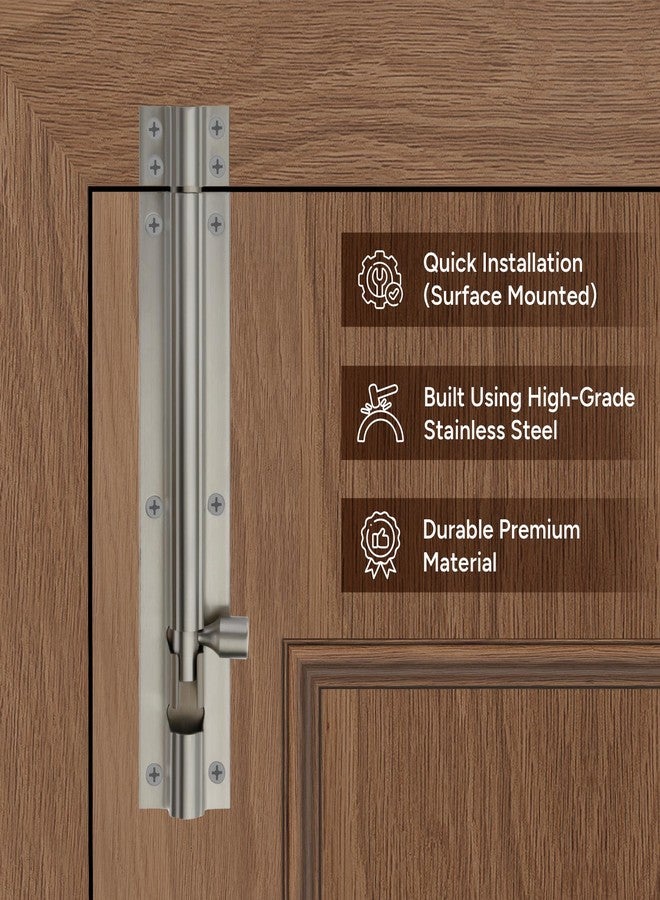 LAPO مزلاج برجي فاخر من الفولاذ المقاوم للصدأ من لابو، مقاس 8 بوصات، للأبواب والنوافذ، سهل التركيب، مزود بمسامير (تشطيب غير لامع، عبوة من 6 قطع) - Image 3